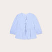Blouse manches 3/4 nou&eacute;e bleu fonc&eacute; femme