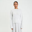 Pull col rond gris clair femme