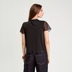 Blouse volants noir femme