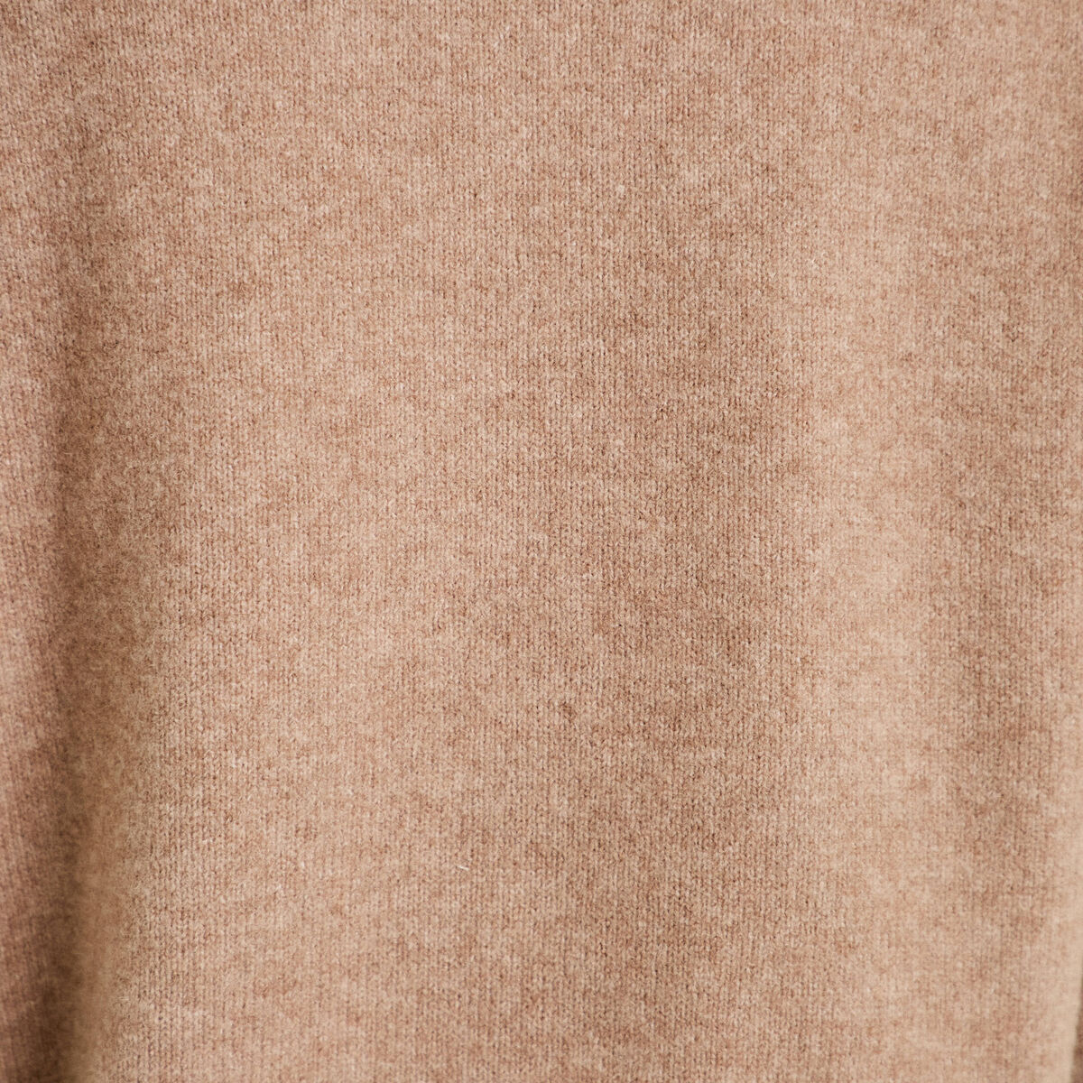 Pull col rond manches longues beige femme