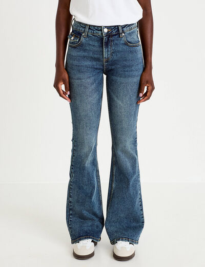 Jean bootcut taille basse denim dirty femme