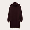 Robe pull col roul&eacute; rouge fonc&eacute; femme