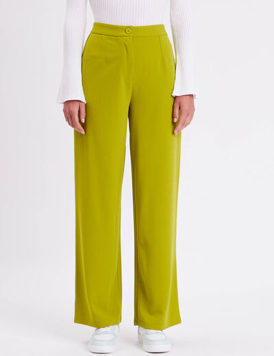 Pantalon large vert olive femme
