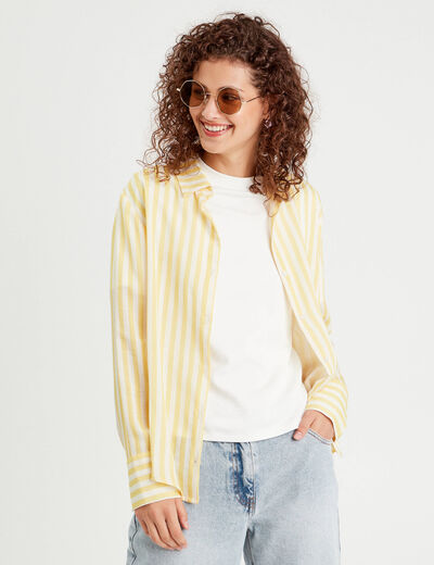 Chemise manches longues jaune femme