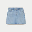 Jupe droite courte en jean clout&eacute;e denim double stone femme