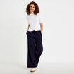 Pantalon large style jogging bleu marine femme