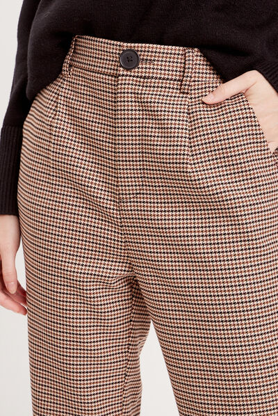 Pantalon city droit à pinces ecru femme