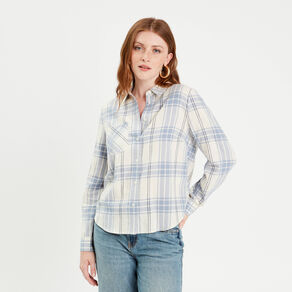 Chemise manches longues blanc femme