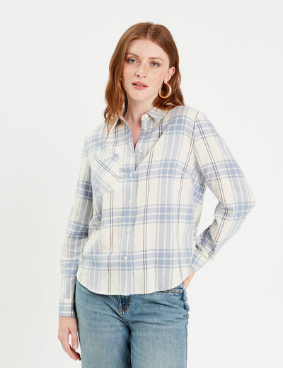 Chemise manches longues blanc femme