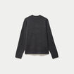 Pull col montant manches longues gris fonc&eacute; femme