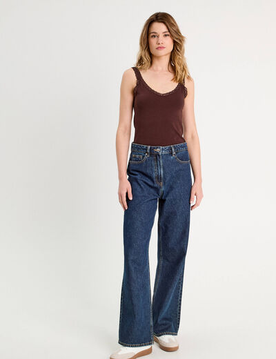 Débardeur sans manches marron foncé femme