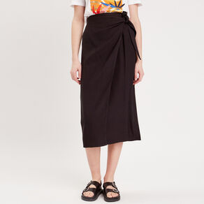 jupe midi droite avec noeud noir femme Jupe midi droite avec noeud noir femme
