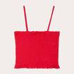 Débardeur bandeau smocké rouge femme