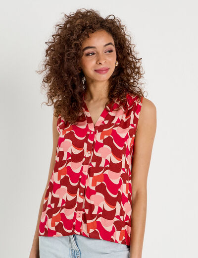 Chemise sans manches rose femme