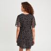 Robe évasée noeud poitrine noir femme