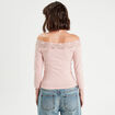 T-shirt manches 3/4 rose pastel femme
