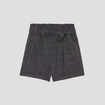 Short droit ceinturé noir femme