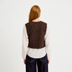 Pull chemise 2-en-1 marron fonc&eacute; femme