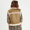 Blouson sans manches zippé taupe femme