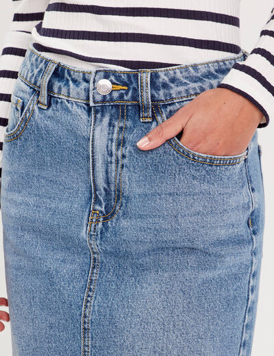 Jupe crayon taille standard denim double stone femme