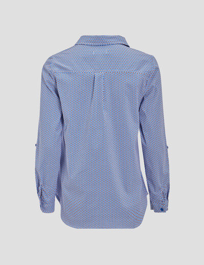 Blouse manches longues bleu femme