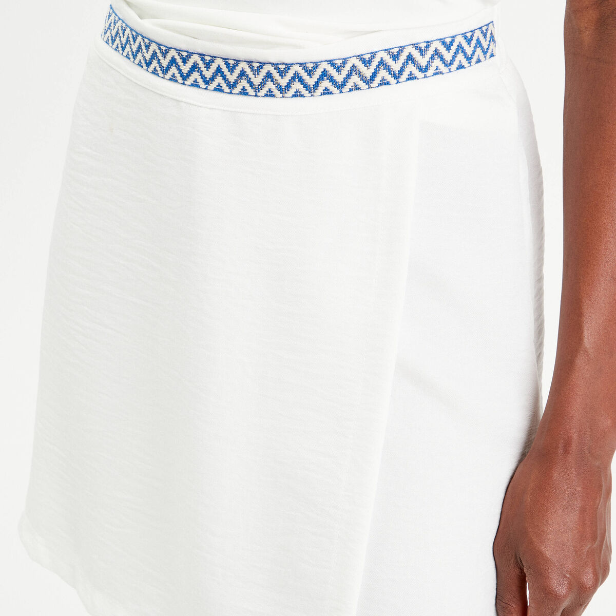Jupe-short patineuse ecru femme