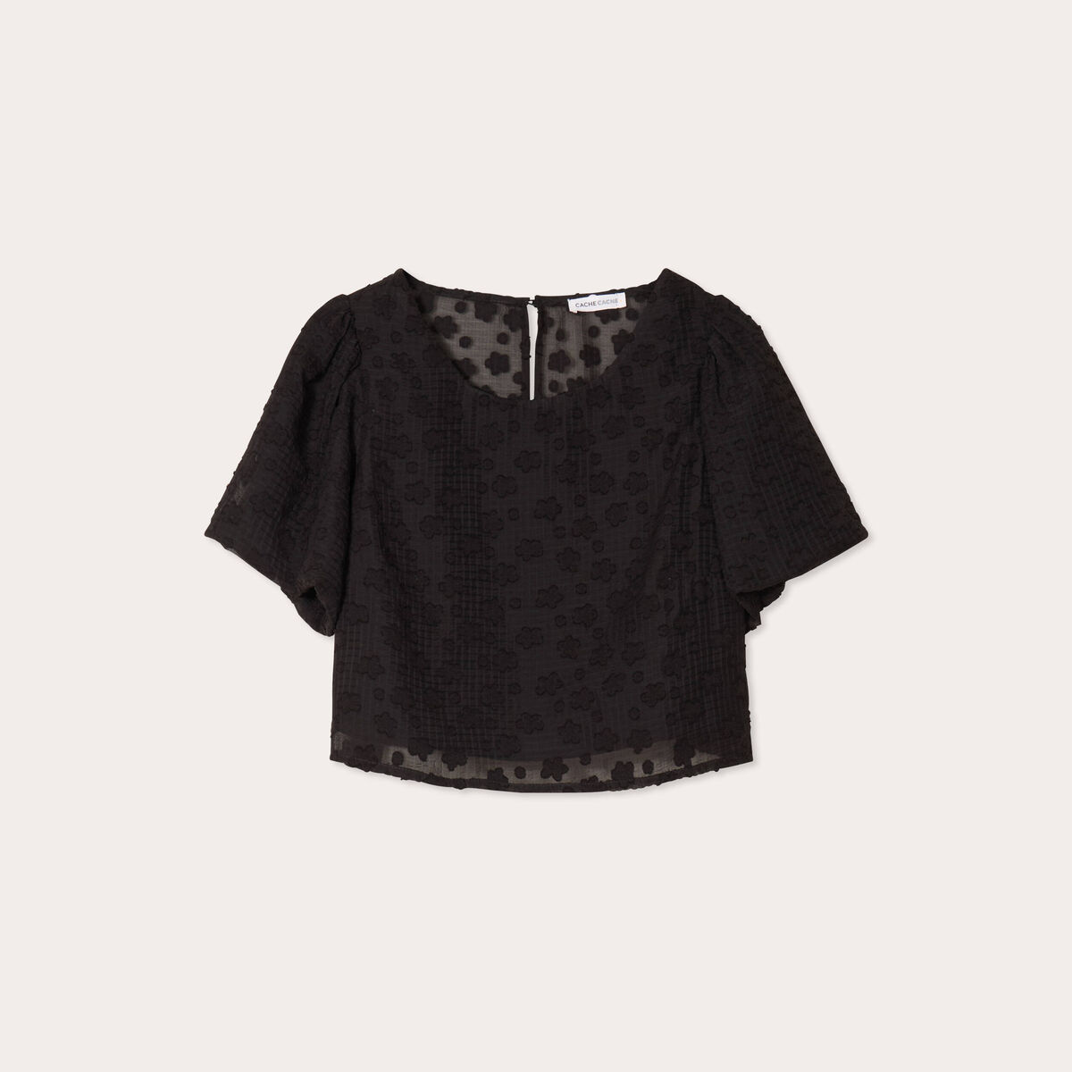 Blouse manches courtes noir femme