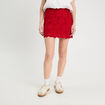 Jupe évasée effet macramé rouge femme
