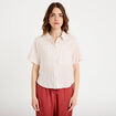 Chemise droite courte col classique blanc femme