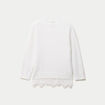 Pull manches longues avec dentelle ecru femme