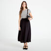 Robe longue &eacute;vas&eacute;e bi-mati&egrave;re noir femme