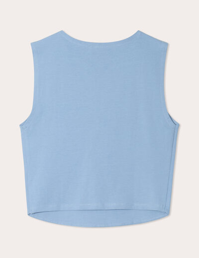 Débardeur cropped bleu gris femme