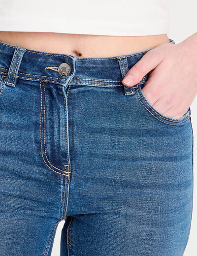 Bermuda skinny en jean denim stone femme