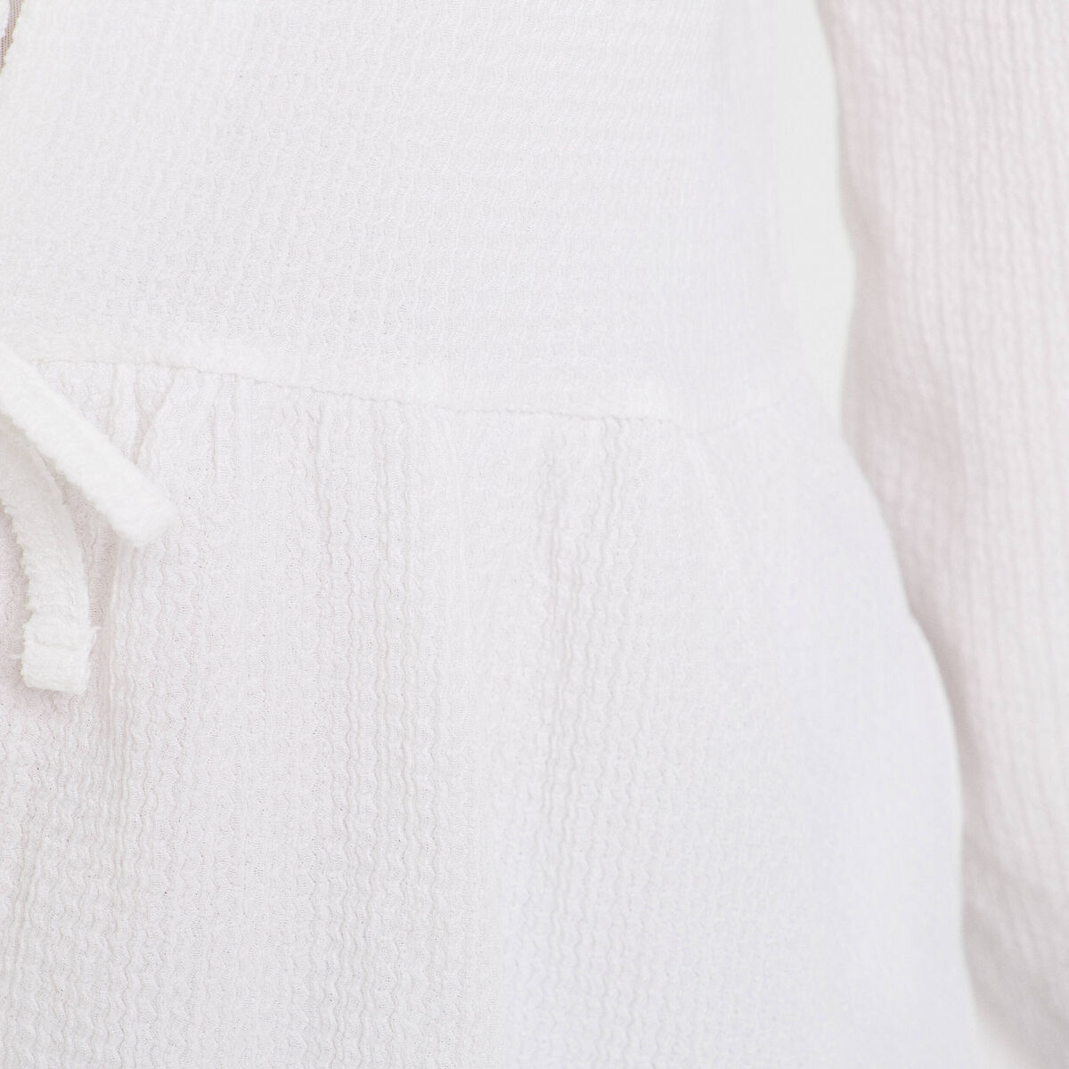 Blouse ajustée manches longues ecru femme