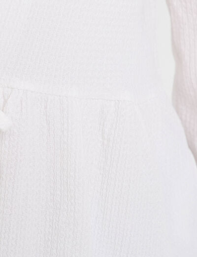 Blouse ajustée manches longues ecru femme