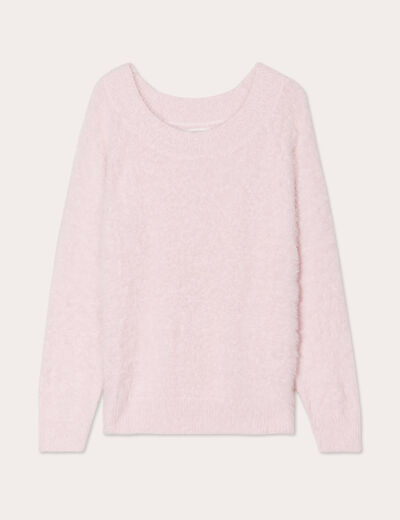 Pull manches longues rose pastel femme