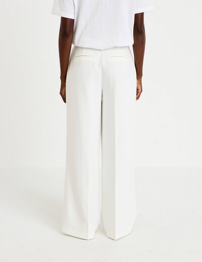 Pantalon bootcut taille standard ecru femme