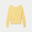 Pull ample ajour&eacute; manches longues jaune pastel femme