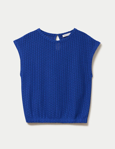 D&eacute;bardeur ajour&eacute; bleu electrique femme