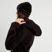 Manteau ceinturé à capuche noir femme