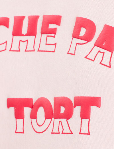 Sweat à manches longues rose clair femme
