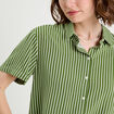 Chemise manches courtes vert kaki femme
