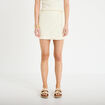 Jupe-short &eacute;vas&eacute;e en maille ecru femme