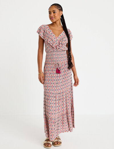 Jupon long &eacute;vas&eacute; blanc femme