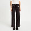 Jean wide leg cropped taille haute denim noir femme