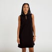 Robe droite courte col chemise clout&eacute;e noir femme