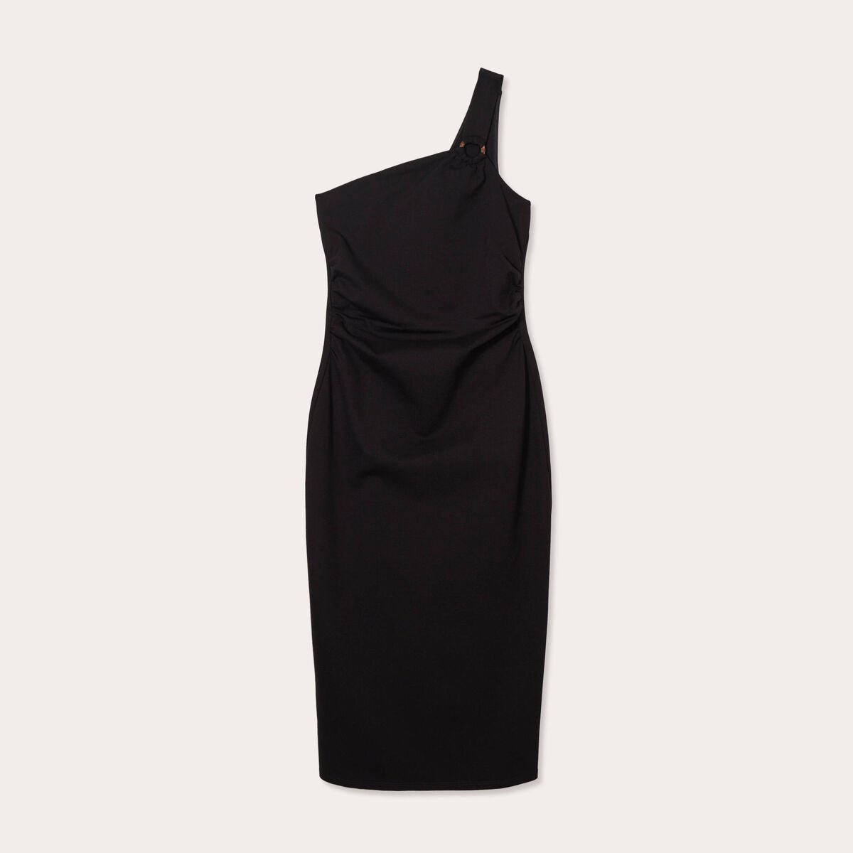 Robe ajustée asymétrique noir femme