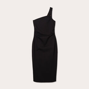 Robe ajustée asymétrique noir femme
