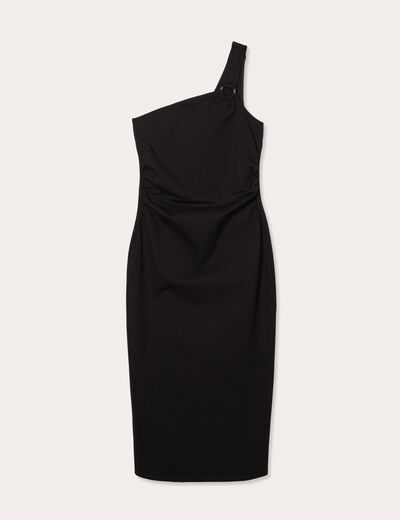 Robe ajustée asymétrique noir femme