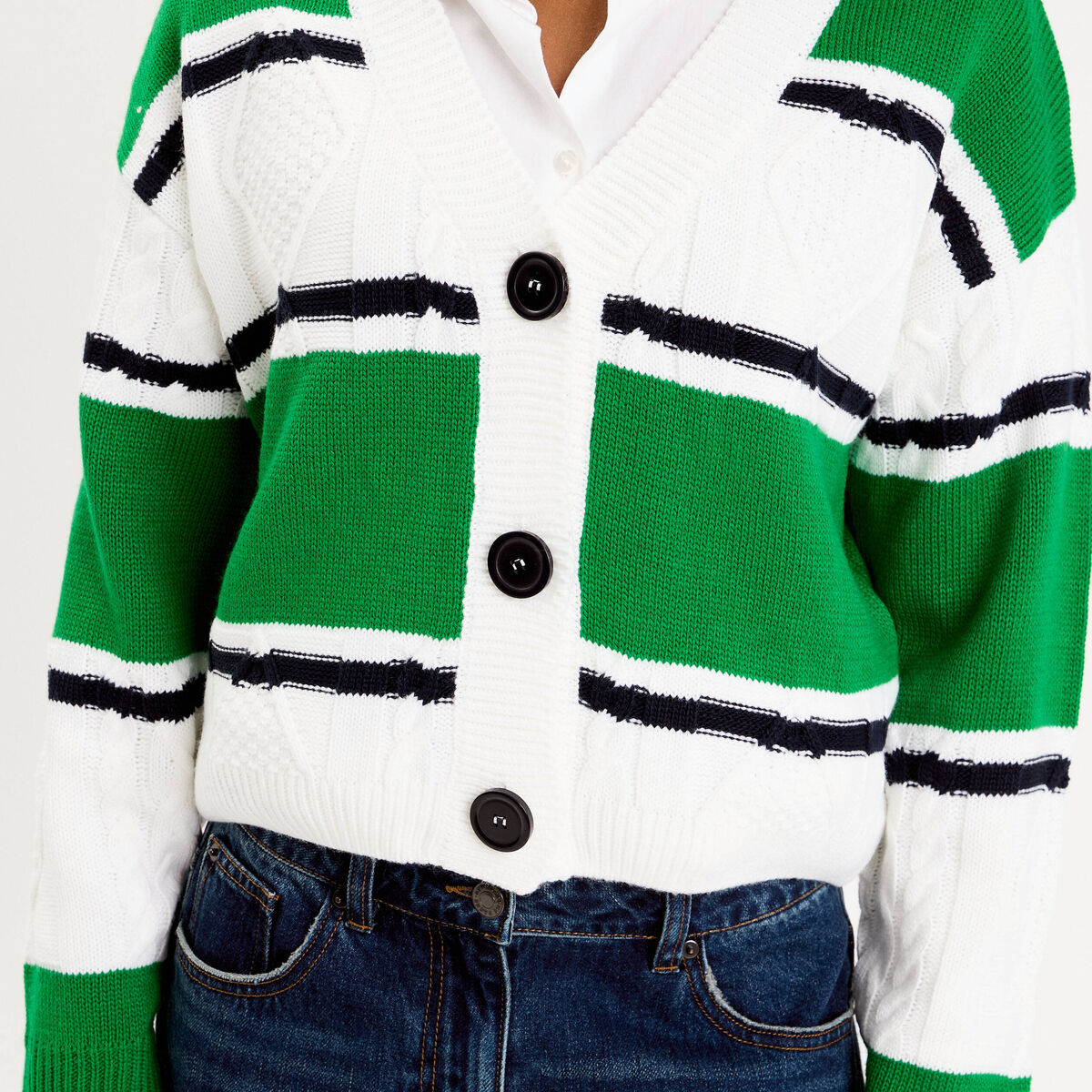 Gilet manches longues vert femme
